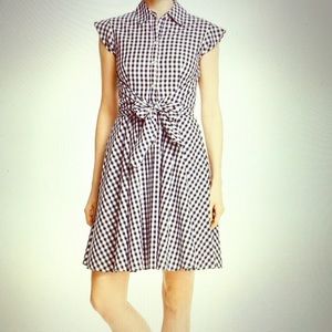 Cupid Navy Gingham Wrap Tie Dress Size XL
